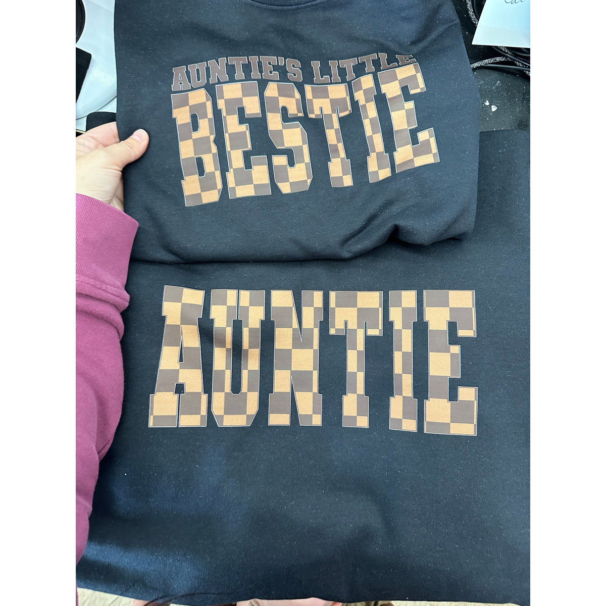 Auntie&#39;s Bestie or AUNTIE (adult infant, toddler, kids) black or white