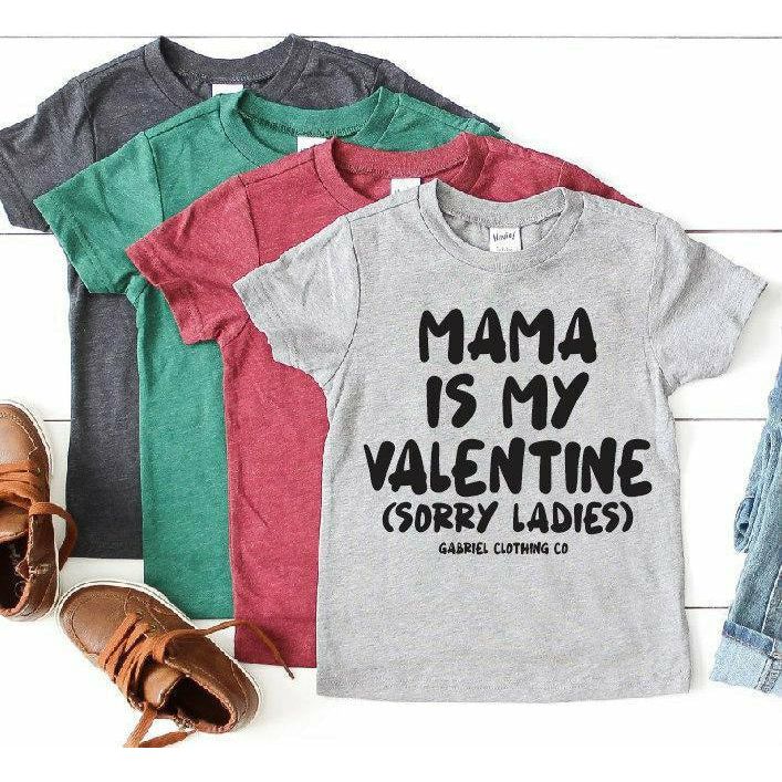 Mama is my valentine Kids tee