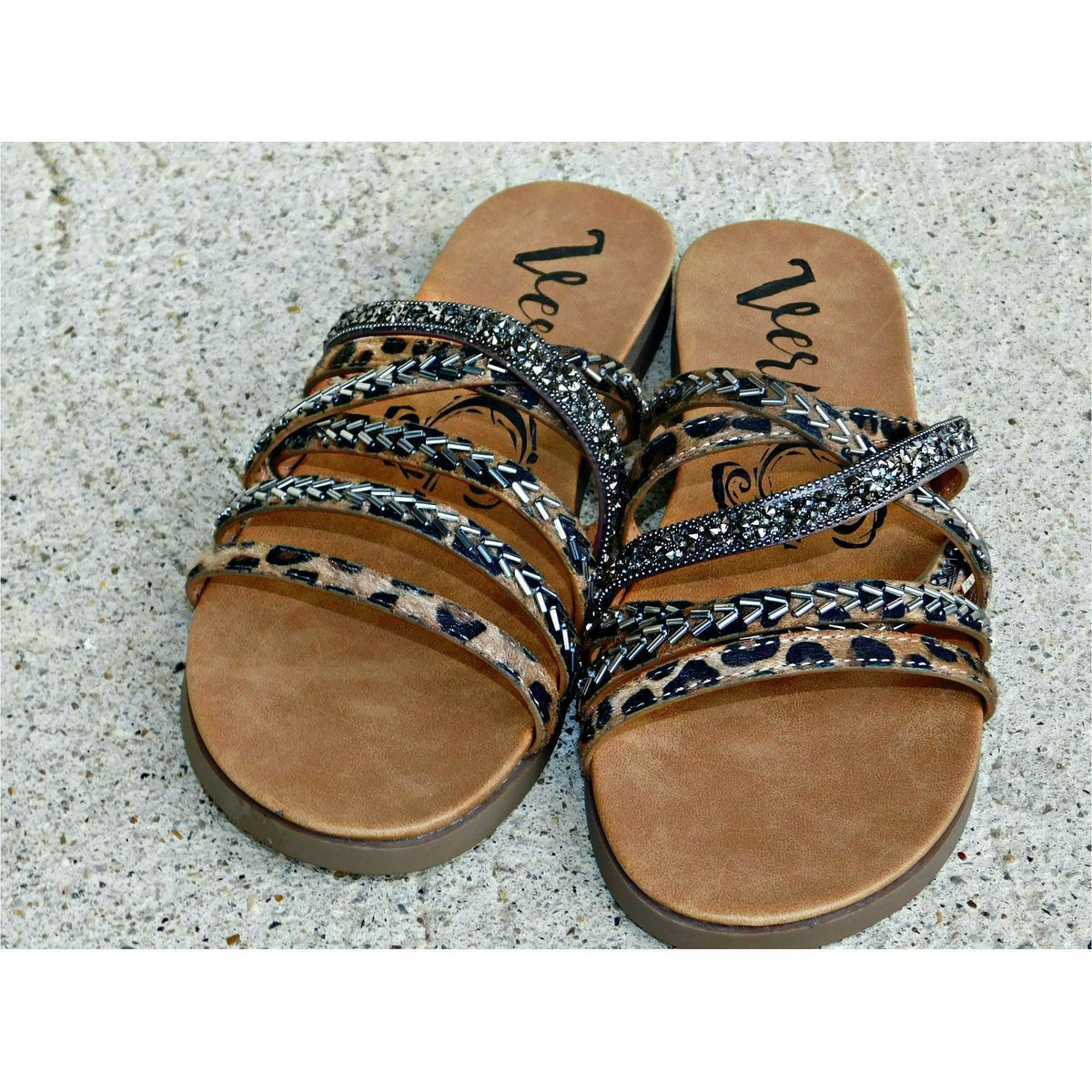 Lindsey Leopard Rhinestone Sandal