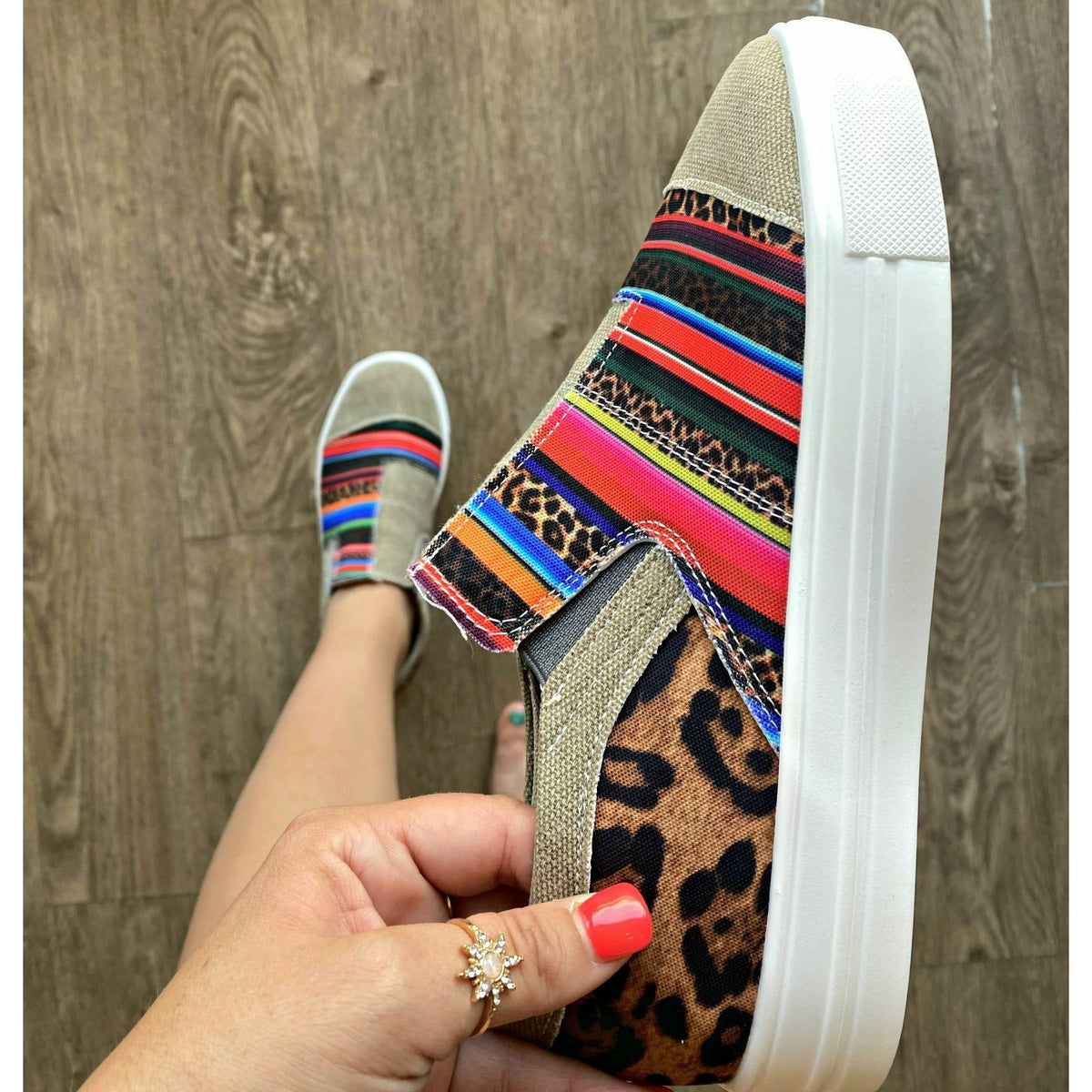Serape Cheetah Slide Shoe