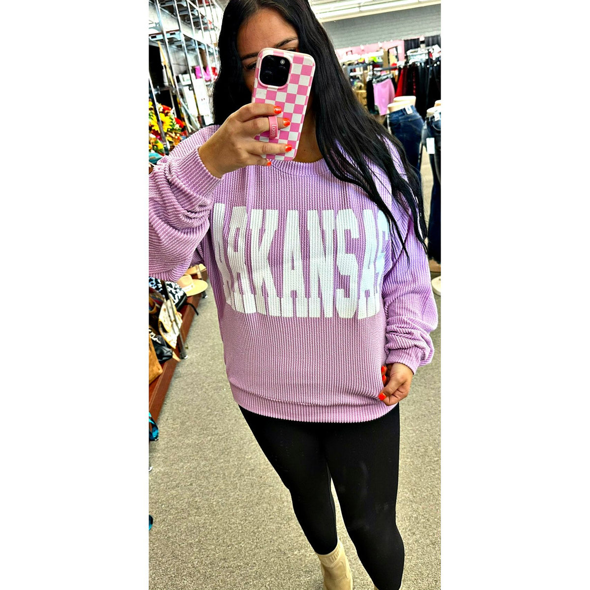 Arkansas Neon Lilac Corded Sweater