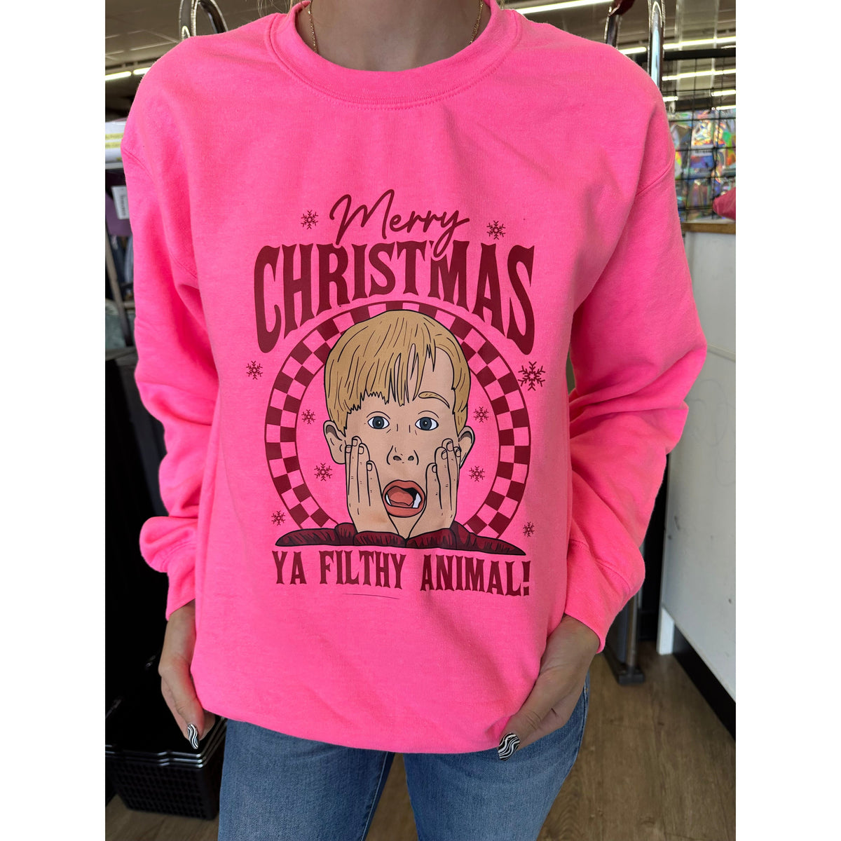 Merry Christmas Ya filthy animal cartoon tee or sweatshirt