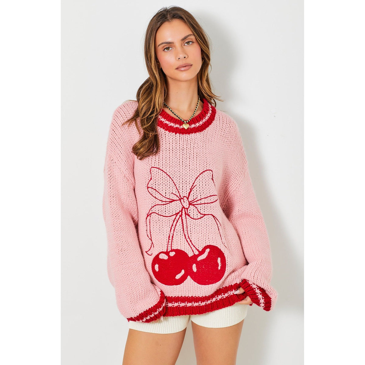 Cherry Pink knit Sweater