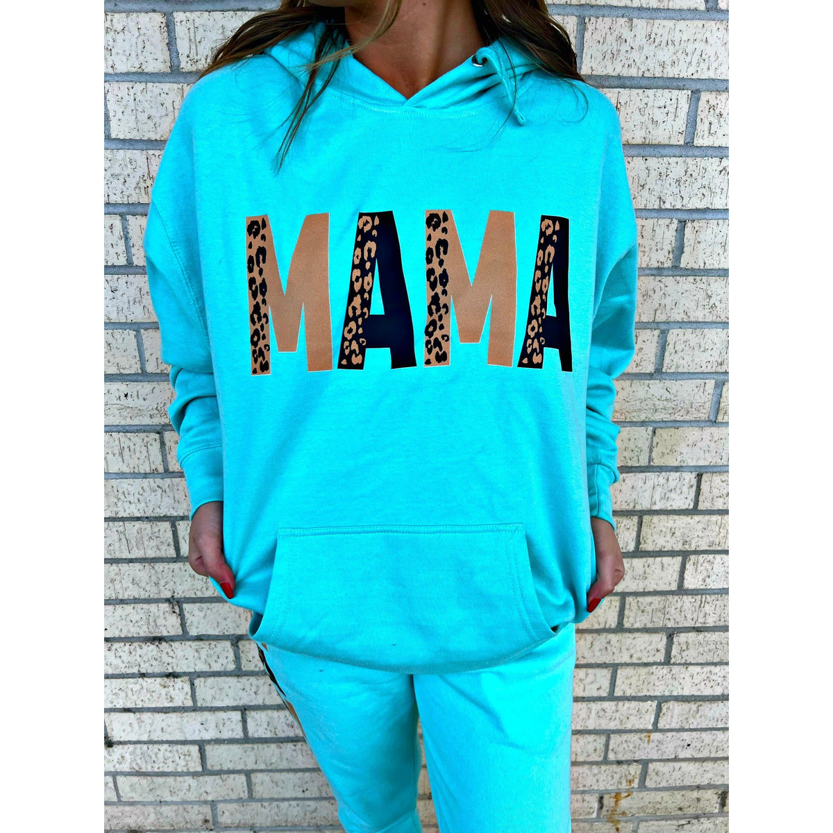 Custom/aunt/mama BRIGHT COLOR  Jogger Set ( with hoodie teal, pink, purple ,red ect)