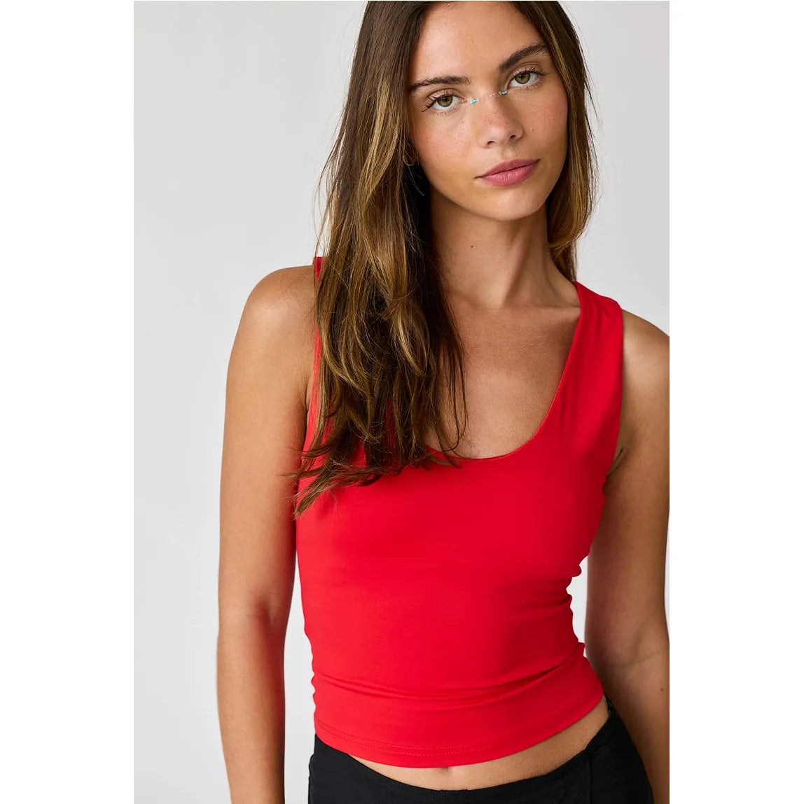 Holli Red Seamless Knit Top