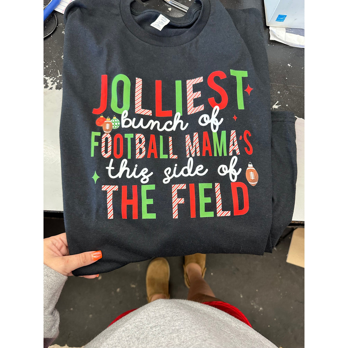 Jolliest Bunch of FOOTBALL Mama&#39;s Tee or Sweatshirt