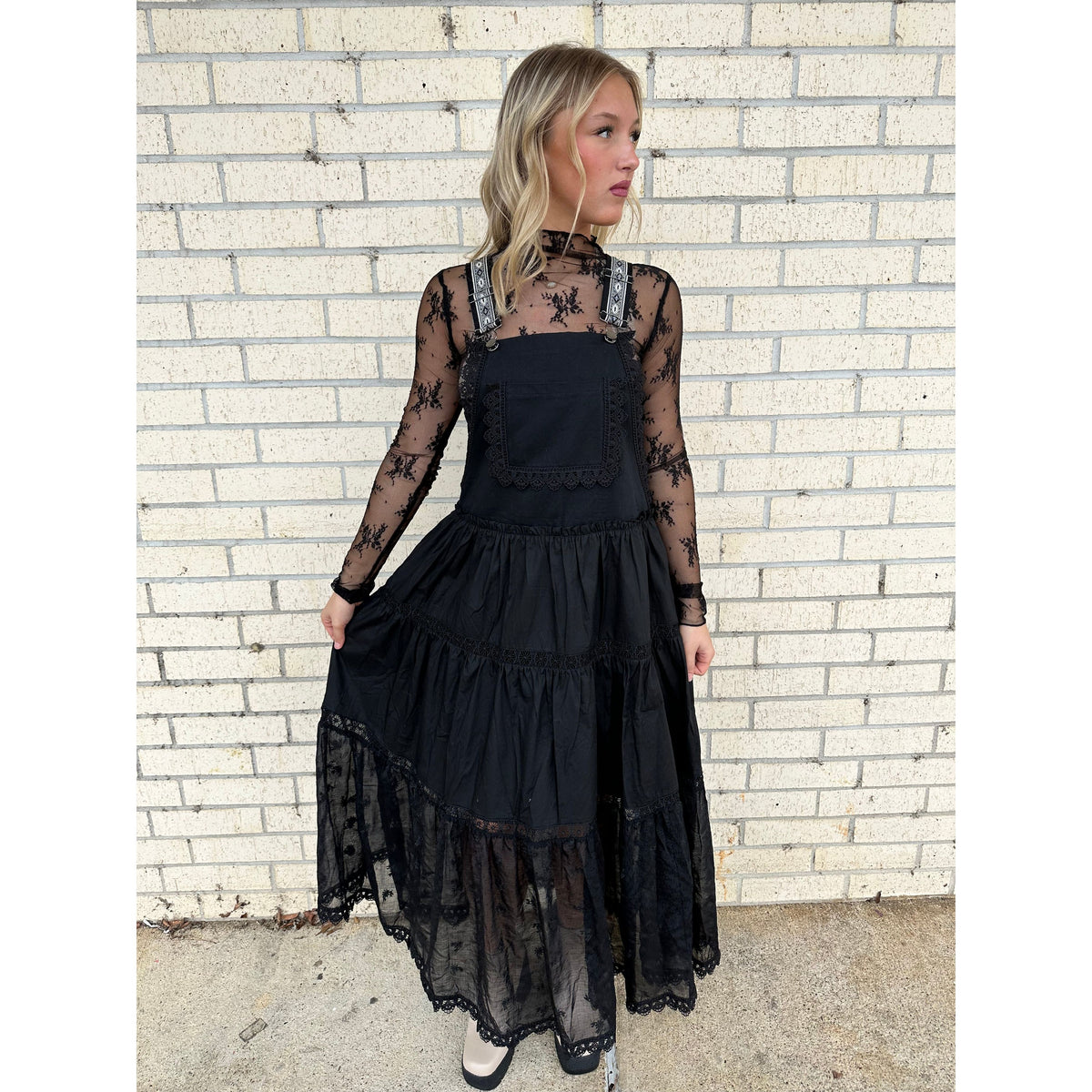 High Class Black Overall Dress Lace