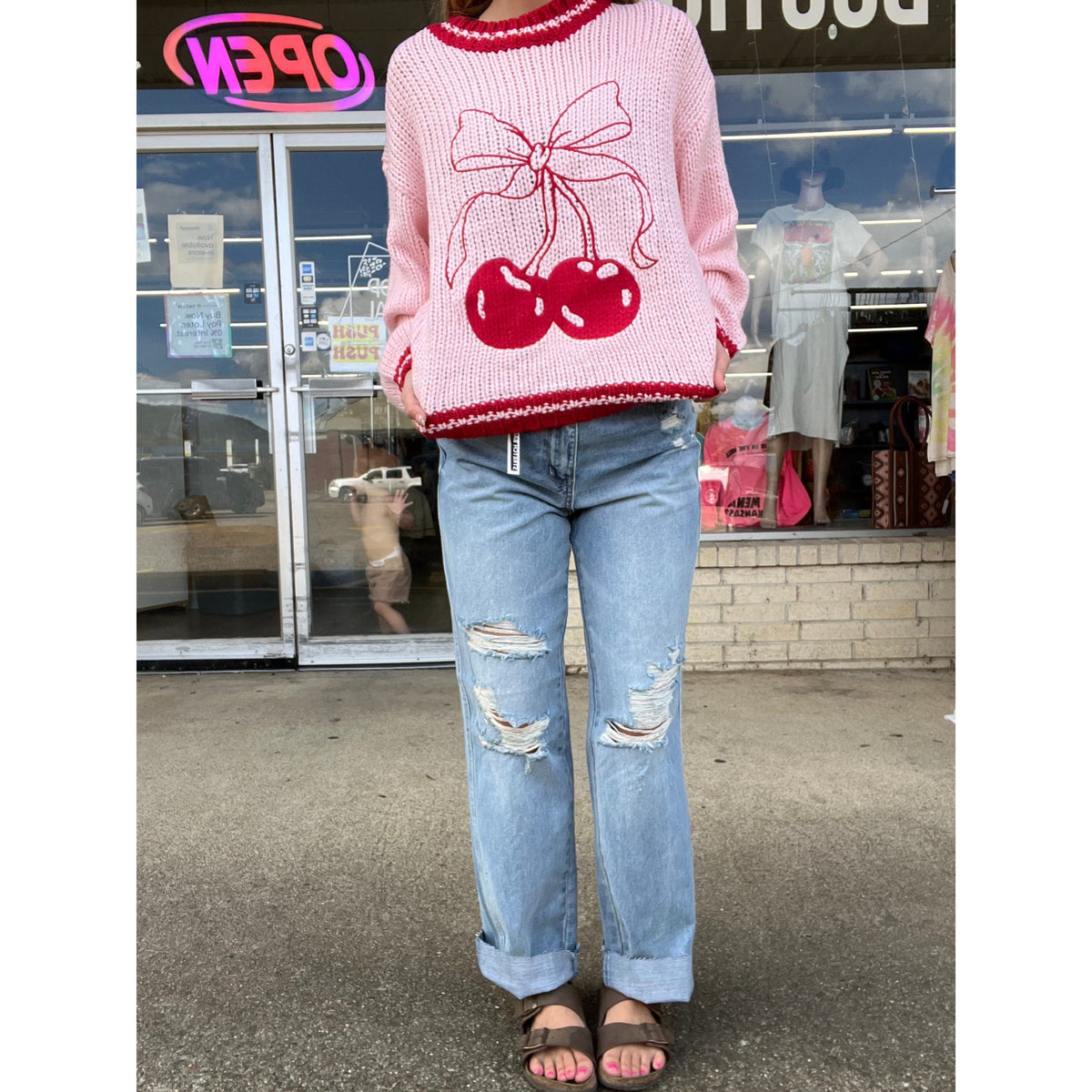 Cherry Pink knit Sweater