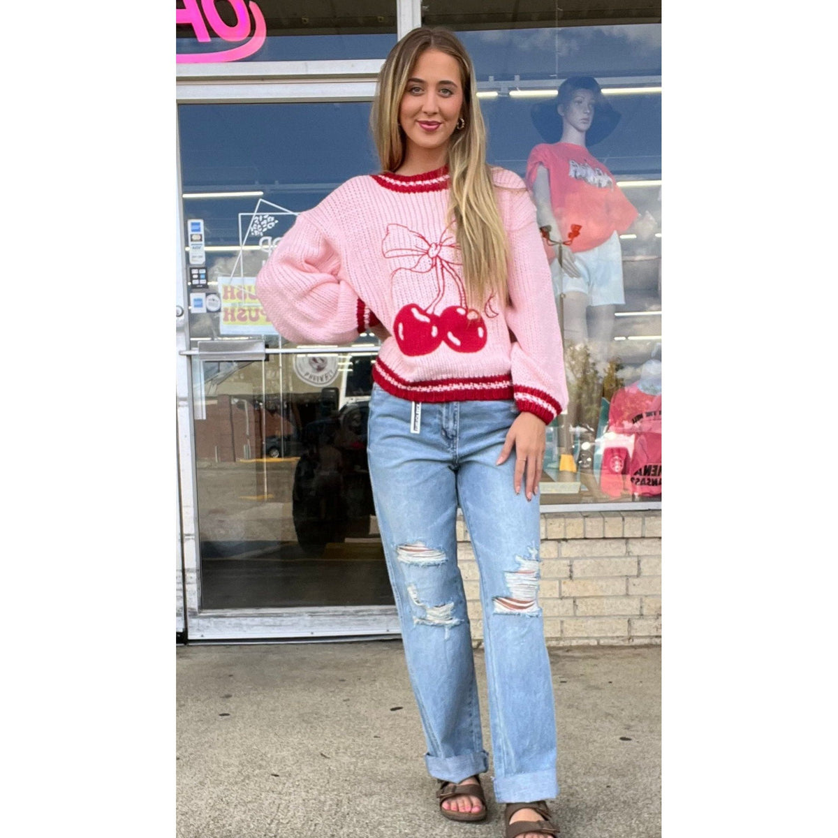 Cherry Pink knit Sweater