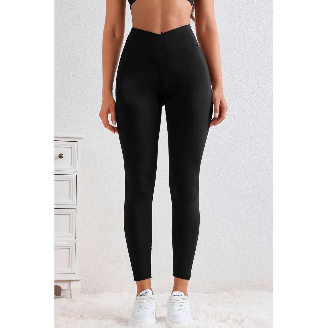 Black Arched Waist Seamless Active Leggings