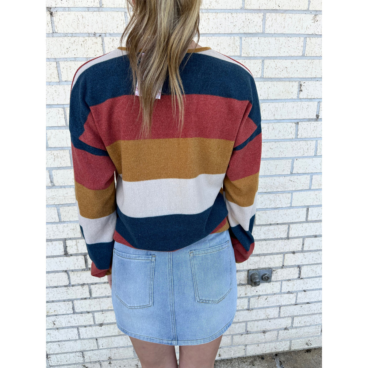 Tanya Fall Soft Stripe Sweater Top