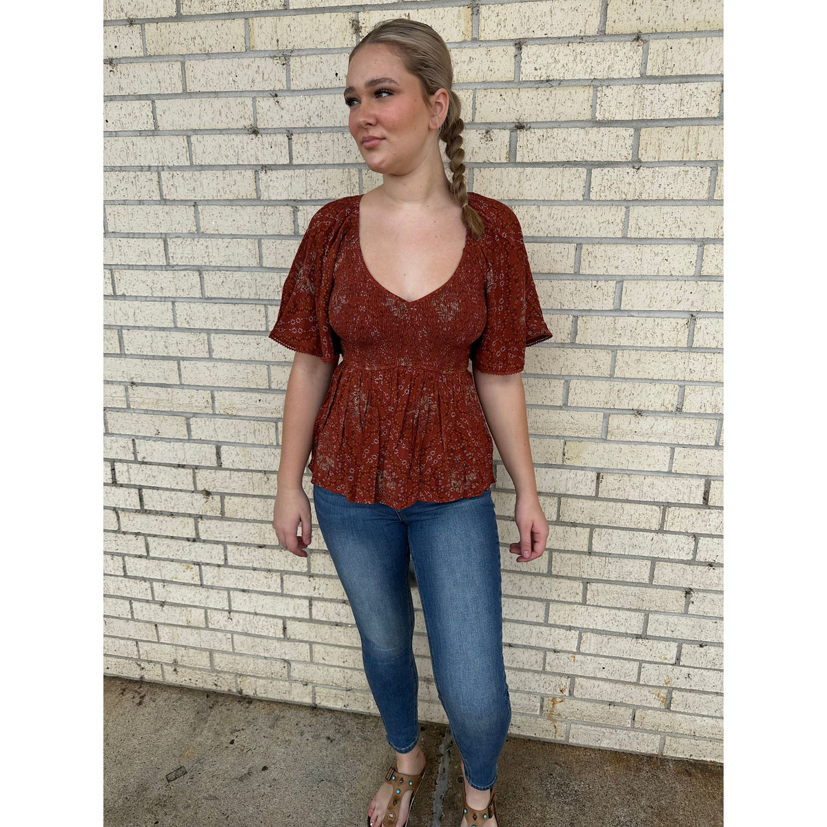 rustic floral top