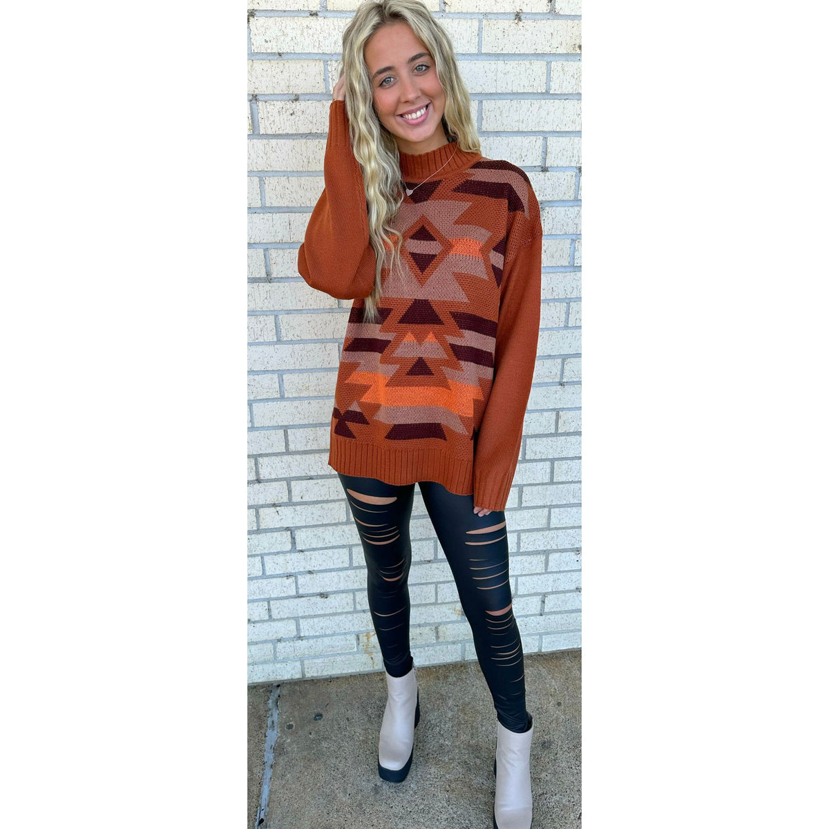 Fall for me Aztec Oversized Sweater