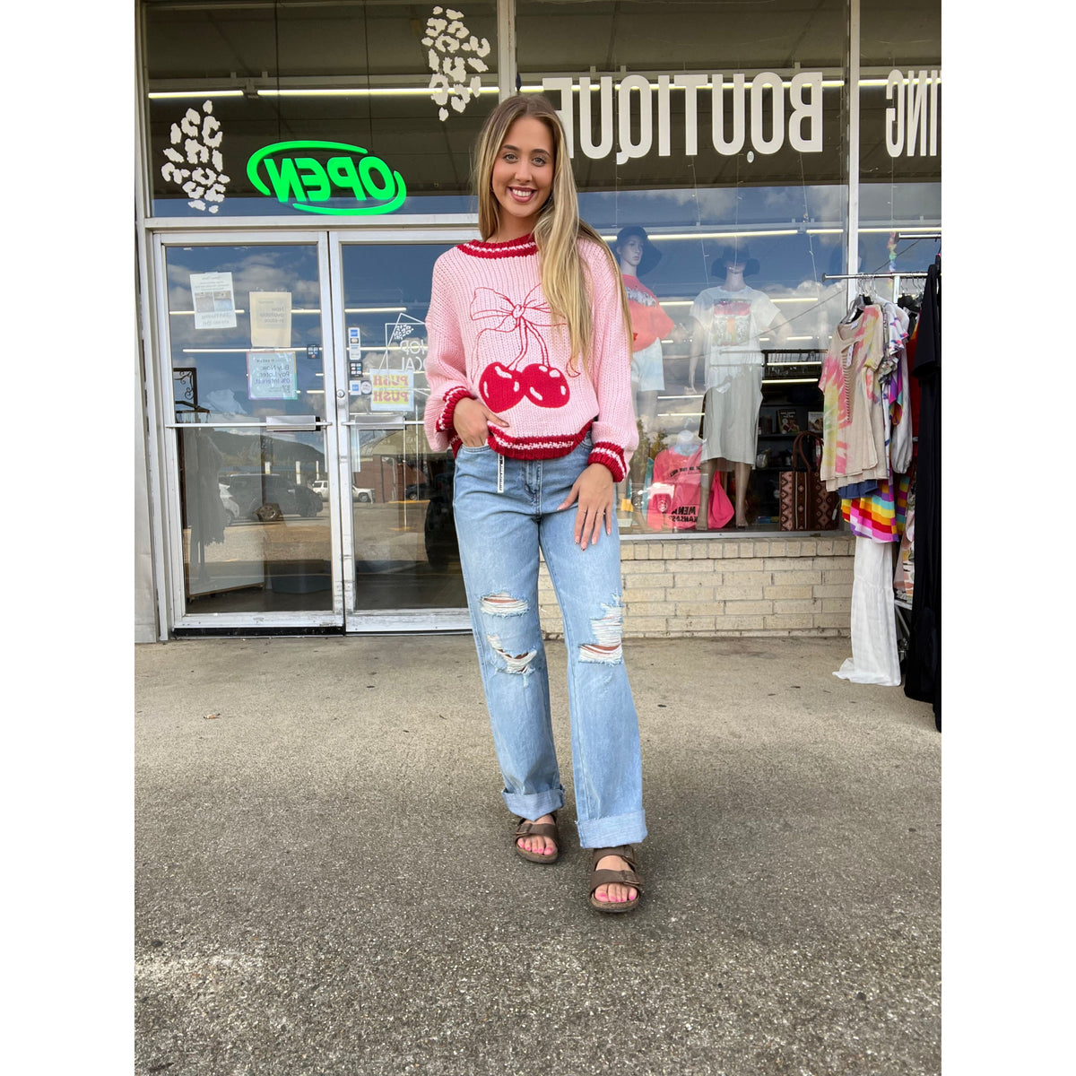 Cherry Pink knit Sweater