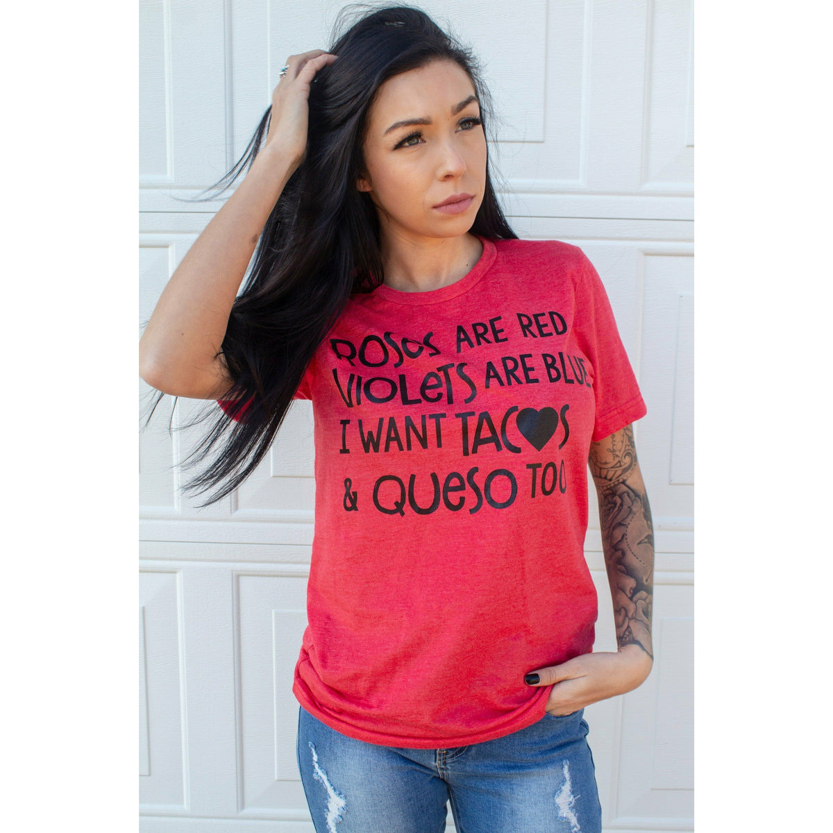 Roses are red violets are blue i want tacos tee or sweatshirt