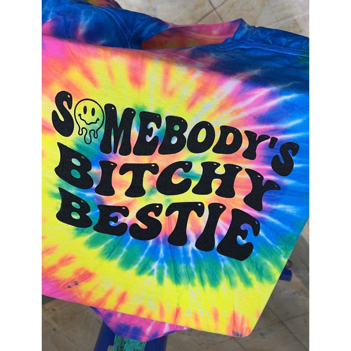 Bitchy Bestie or Sister on Tie Dye (tee, crop or sweatshirt)