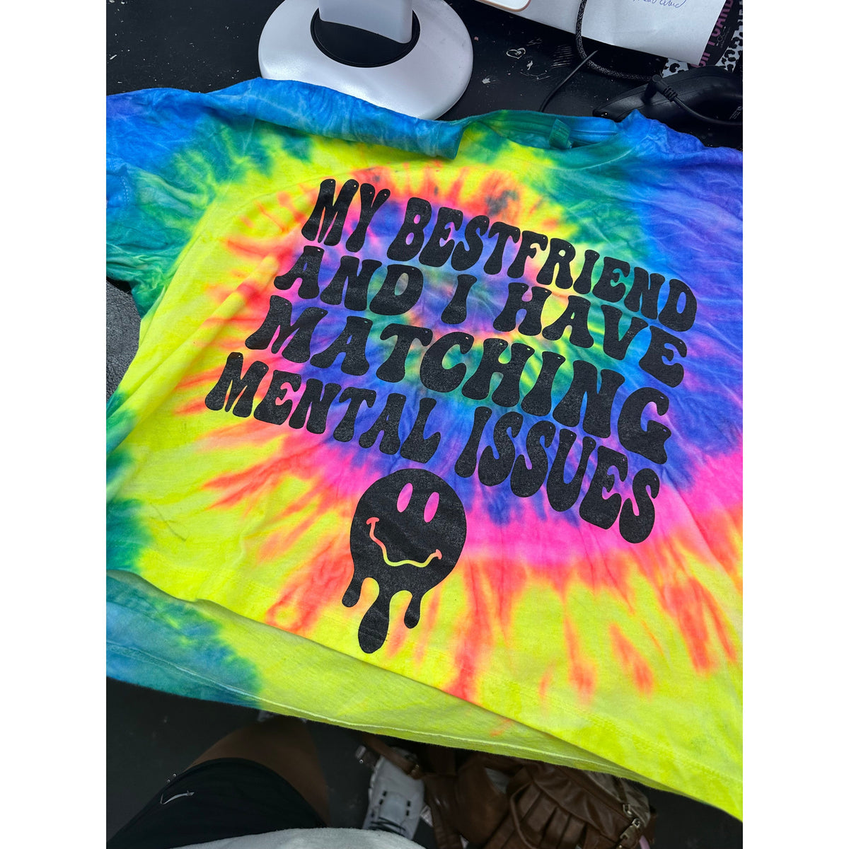 Matching Mental Best Friend Tie Dye (tee, crop or sweatshirt)