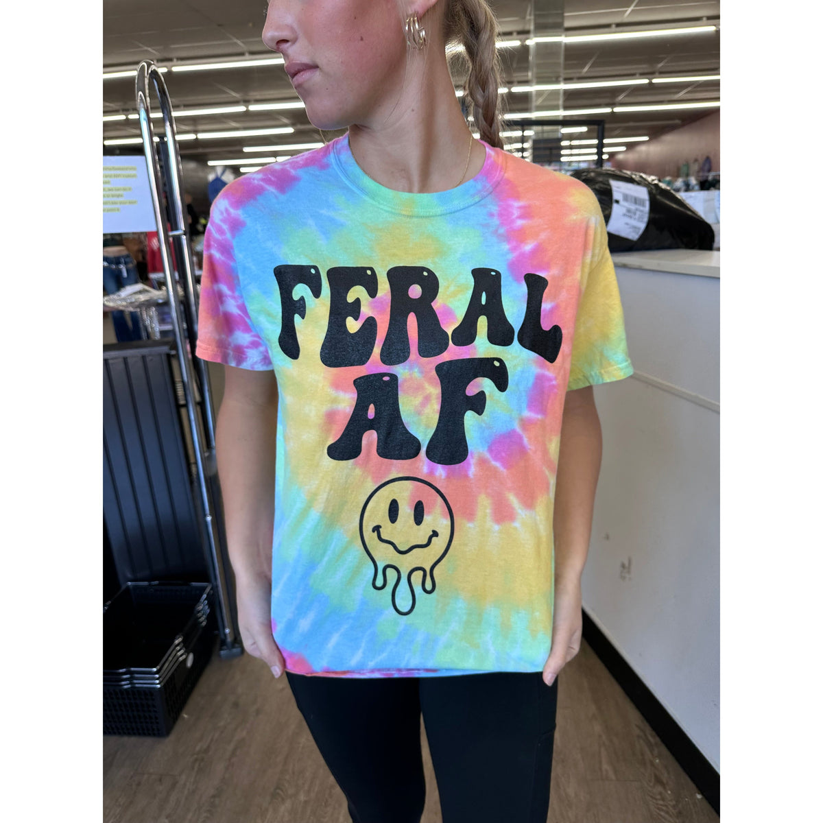 Feral AF Tie Dye (tee, crop or sweatshirt)