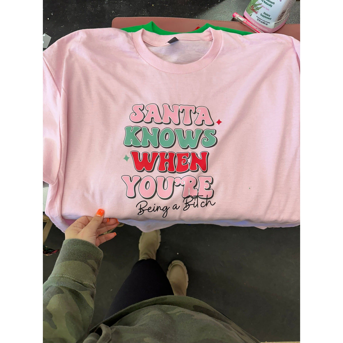 Santa knows when you&#39;re being a b*tch tee or sweatshirt