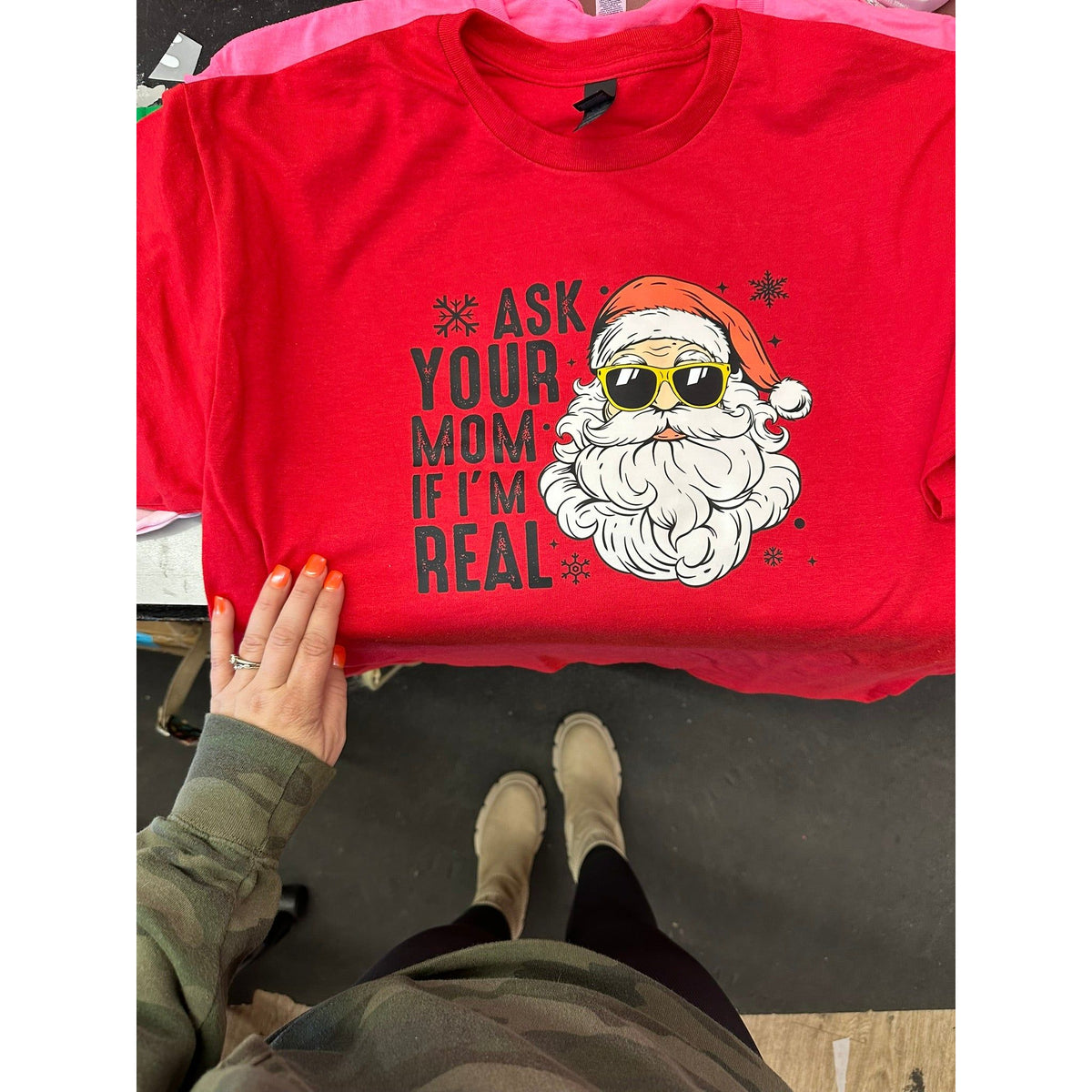 Ask your mom if I&#39;m real christmas tee or sweatshirt