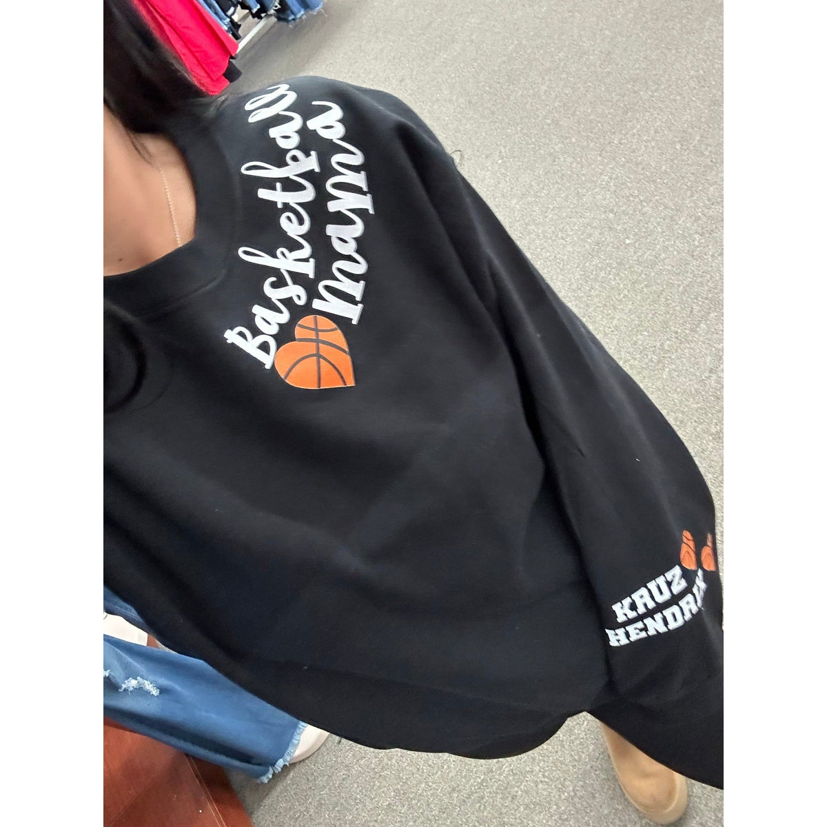 Basketball Mama or Custom Sweatshirt, Long Sleeve Tee or Hoodie