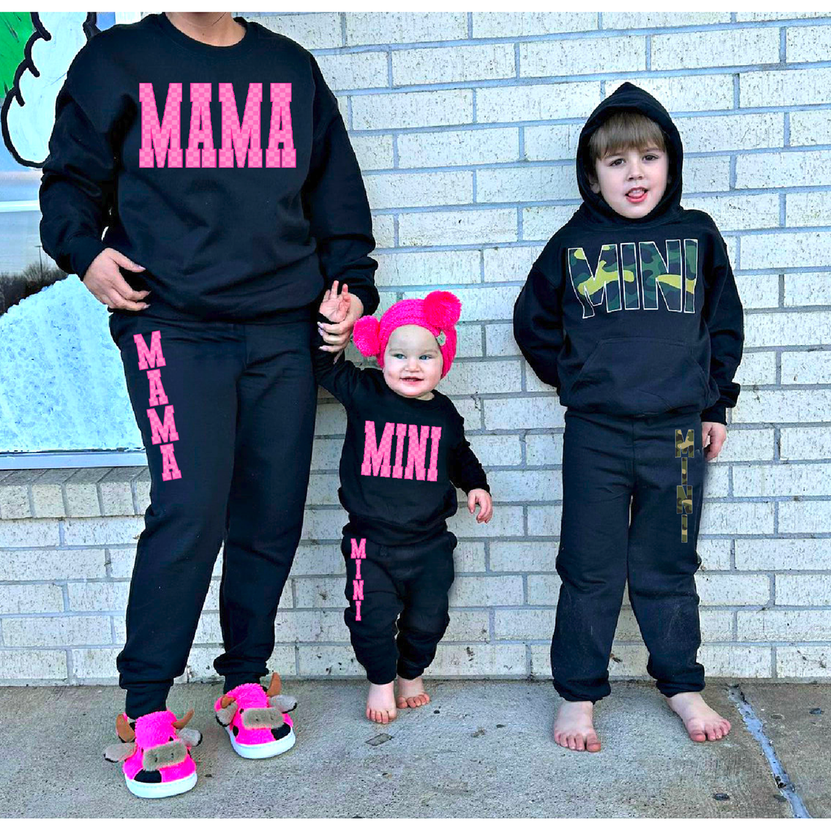 Mama, Aunt,mini or Custom Pink Check Set