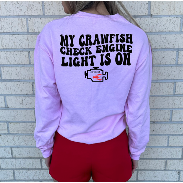 Crawfish check engine light tee or Sweatshirt