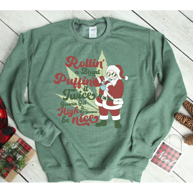 Santa rollin tee or sweatshirt