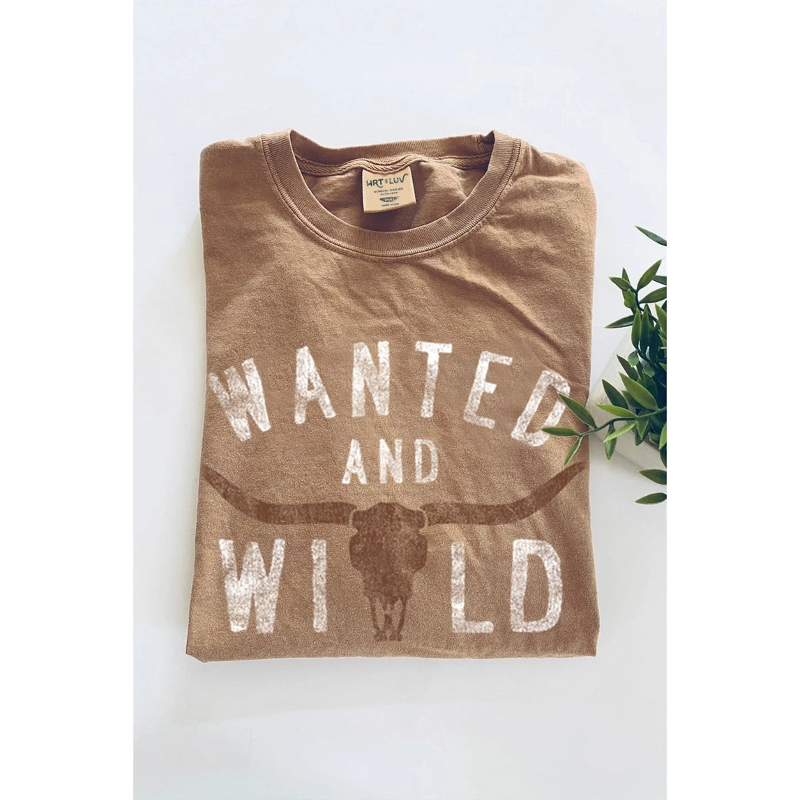 Wanted and Wild Tan Mineral Wash oversized Tee