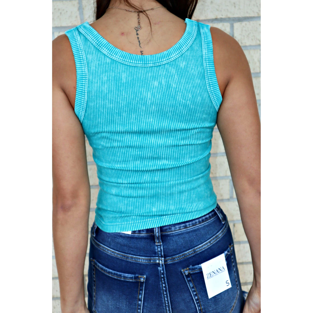 Suck you in Stretchy Tank Top Teal