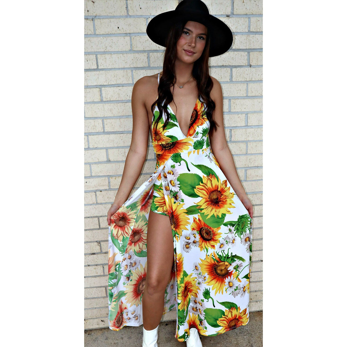 It&#39;s a Vibe Sunflower Maxi Dress (shorts underneath)