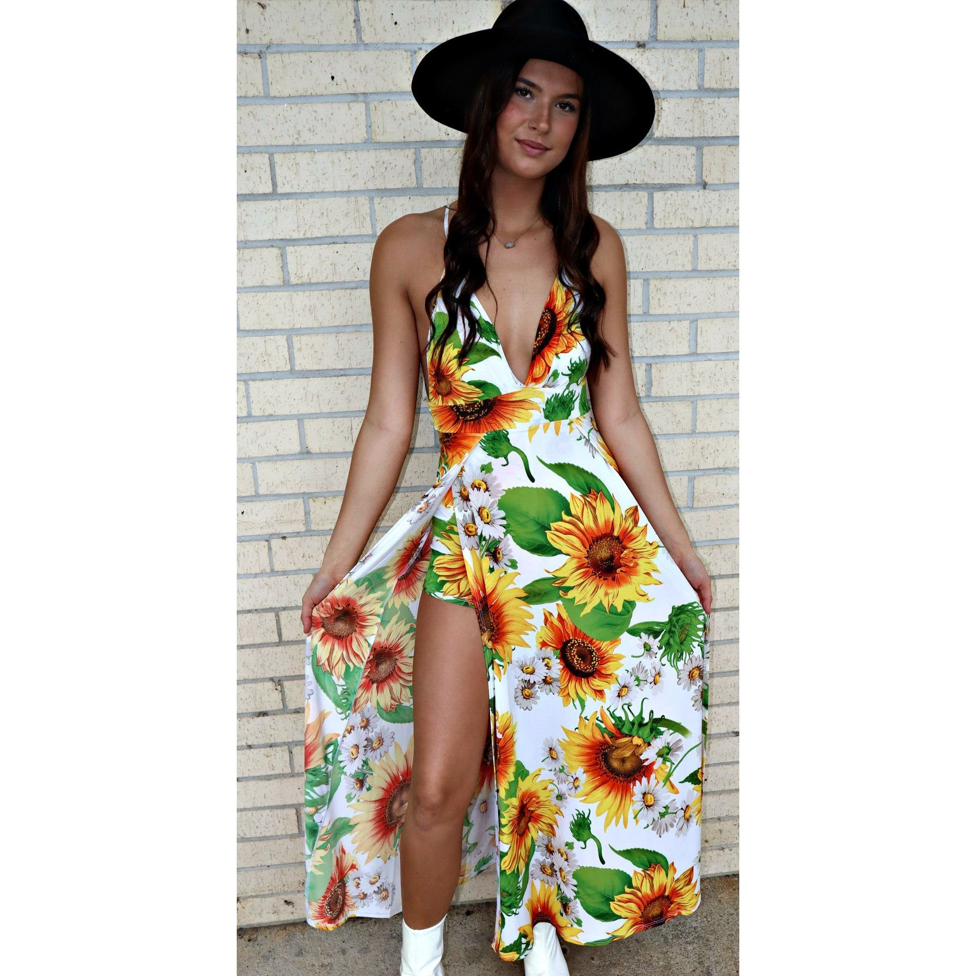 It's a Vibe Sunflower Maxi Dress (shorts underneath) - Gabriel