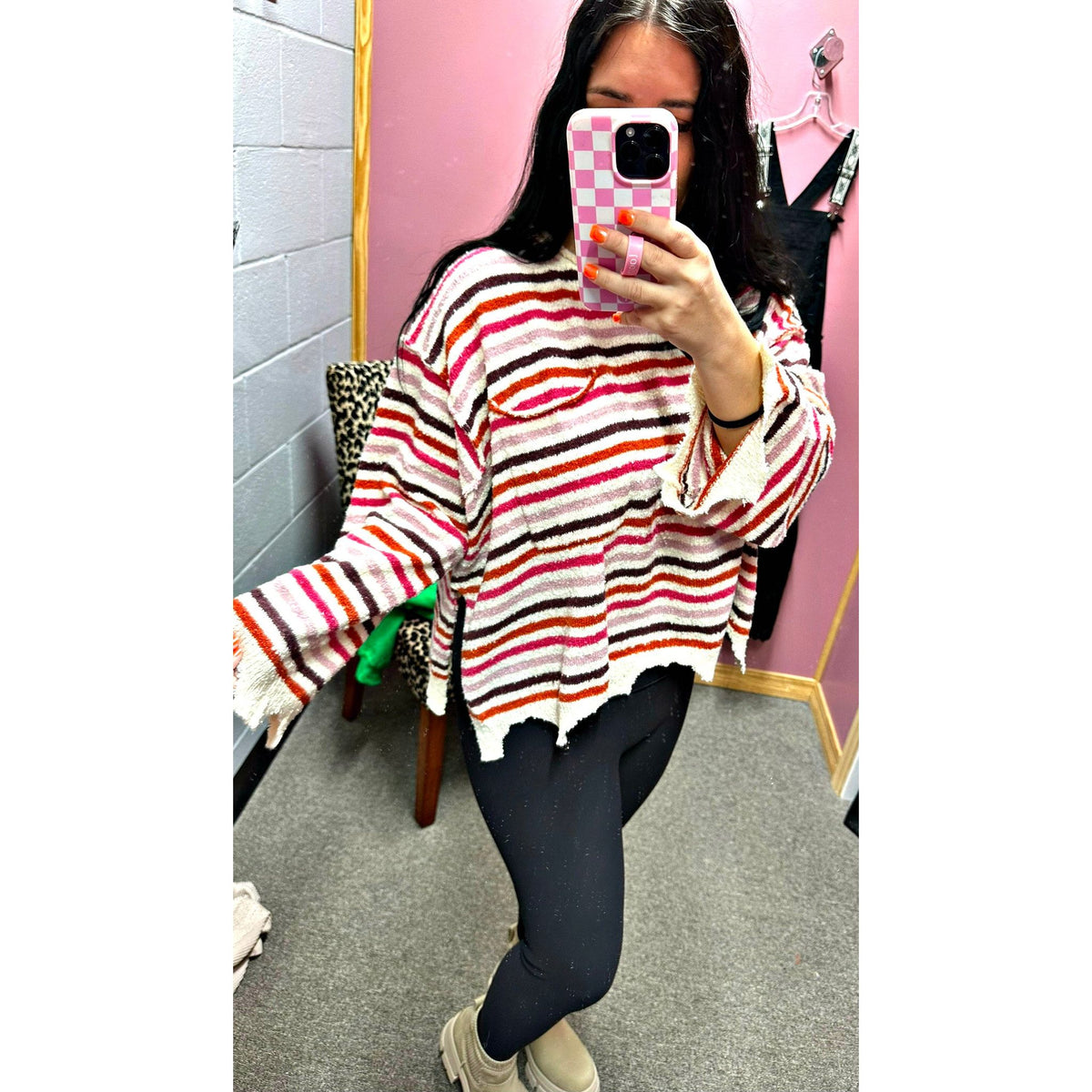 Fiona Boho Stripe Long Sleeve Sweater