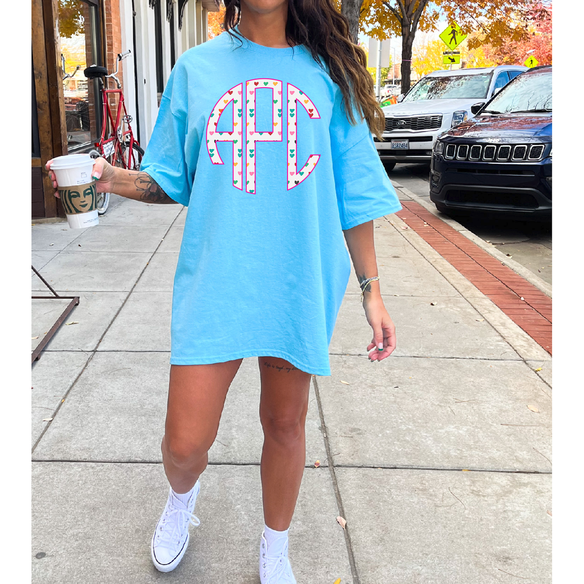 Monogram Hearts Valentine&#39;s tee or sweatshirt