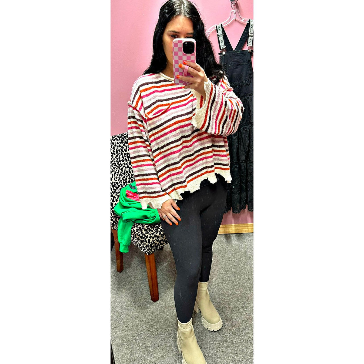 Fiona Boho Stripe Long Sleeve Sweater