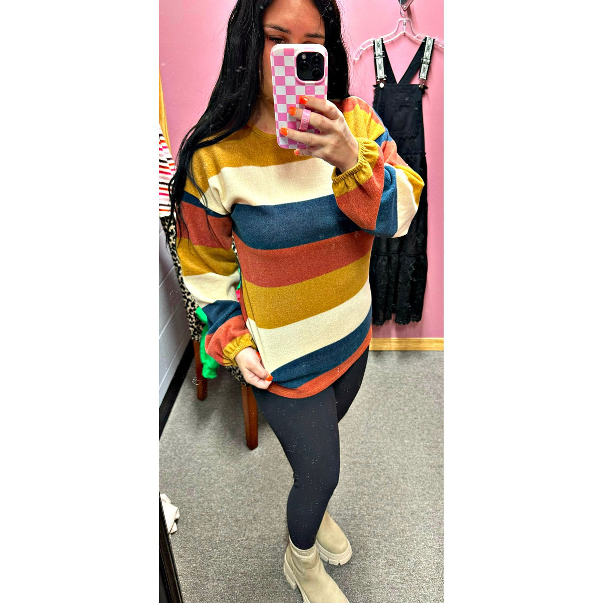 Tanya Fall Soft Stripe Sweater Top