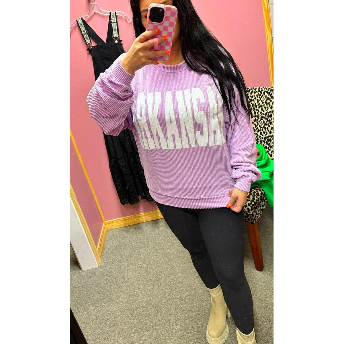 Arkansas Neon Lilac Corded Sweater