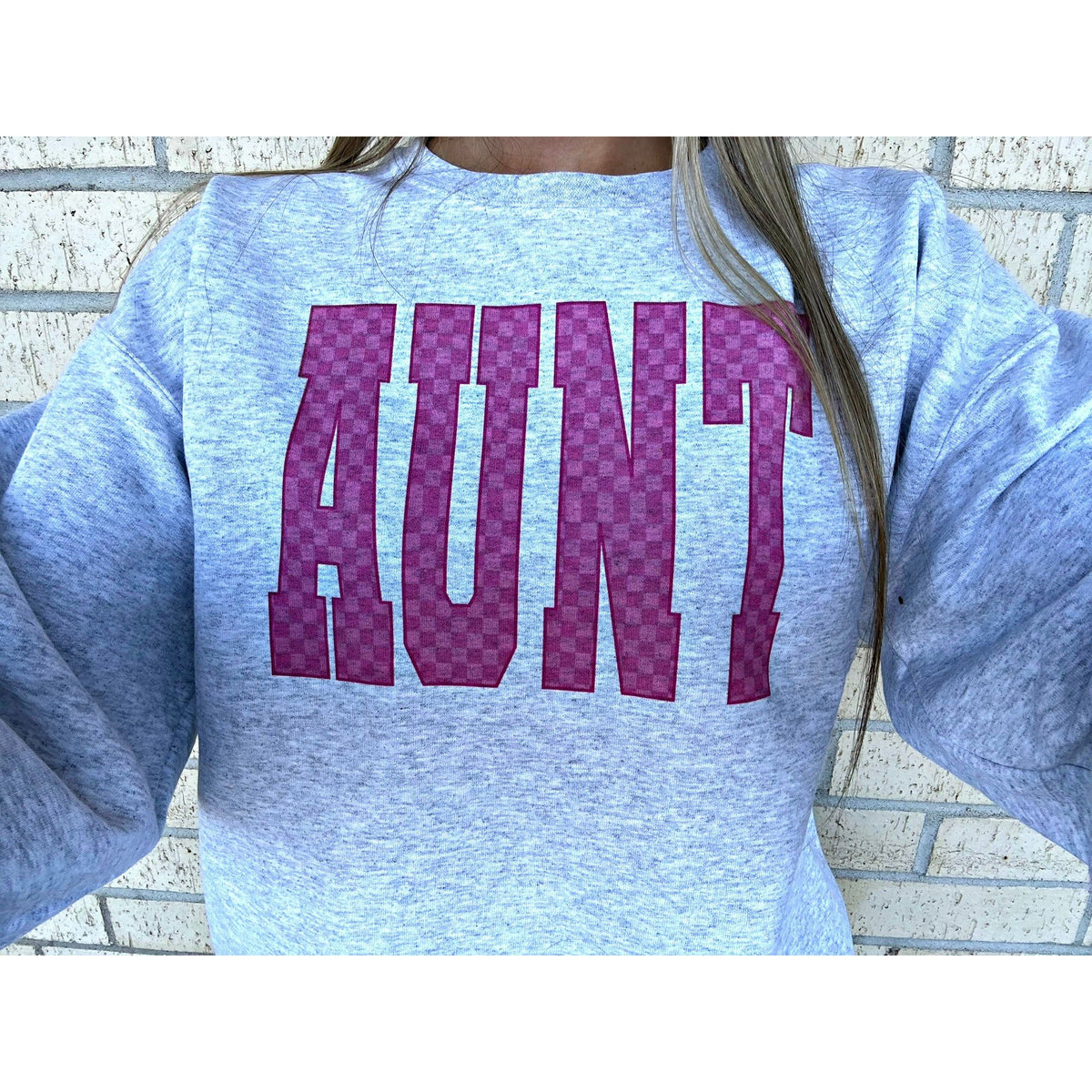 Checkered Pink Aunt, Mama or Custom