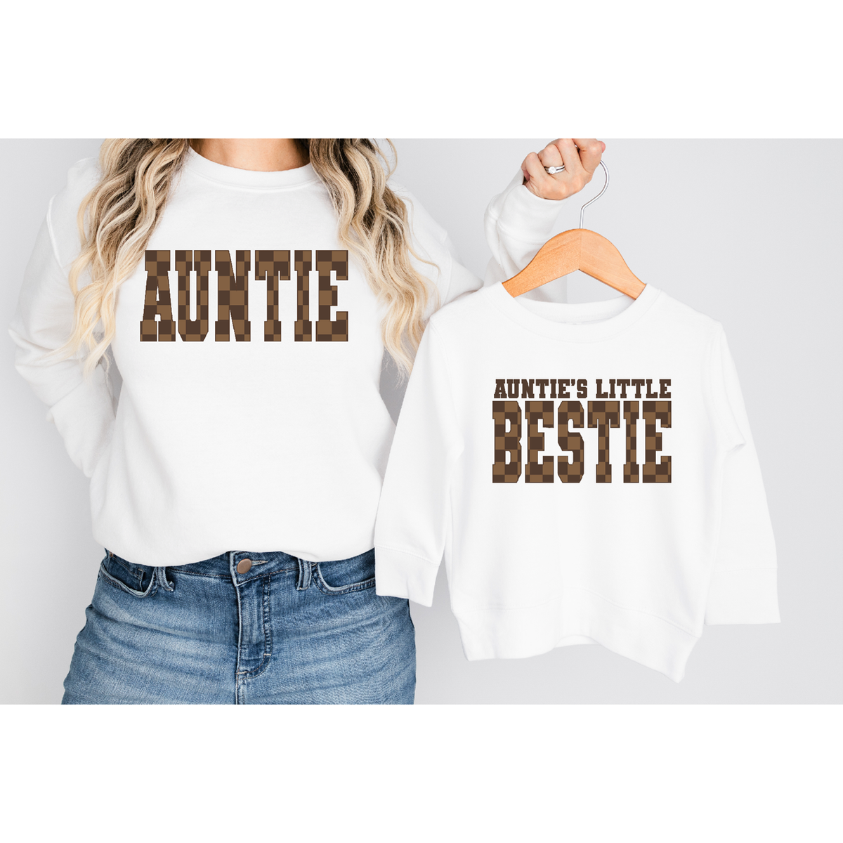 Auntie&#39;s Bestie or AUNTIE (adult infant, toddler, kids) black or white