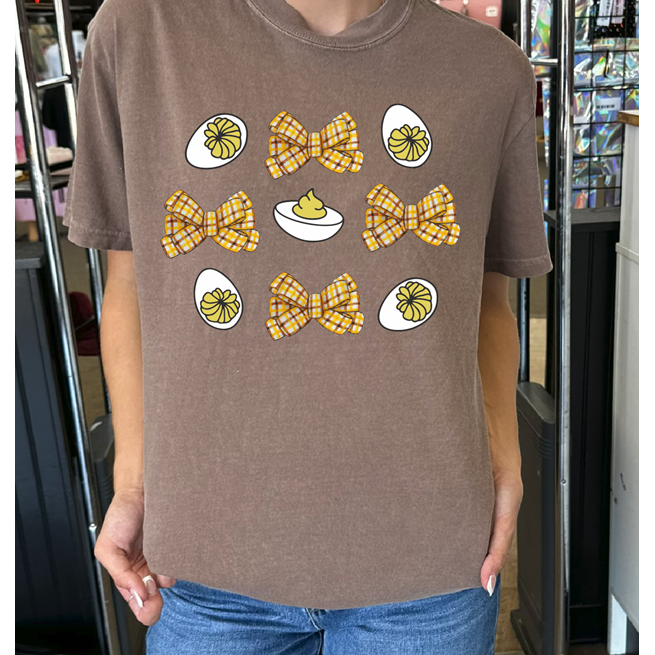 Deviled egg bow tee or sweatshirt