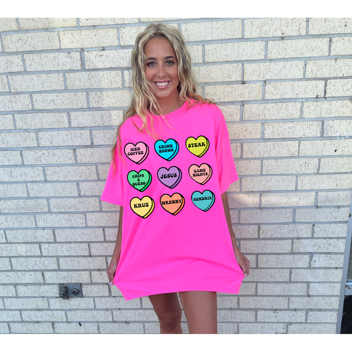 PICK your own Candy heart Valentine&#39;s Day Custom Tee or Sweatshirt