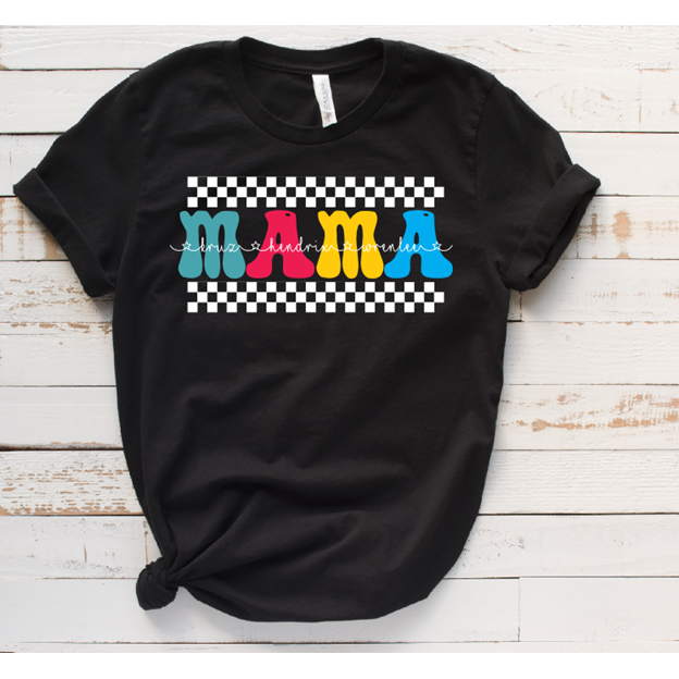 Aunt/Mama/Or Custom Checkered Tee or sweatshirt