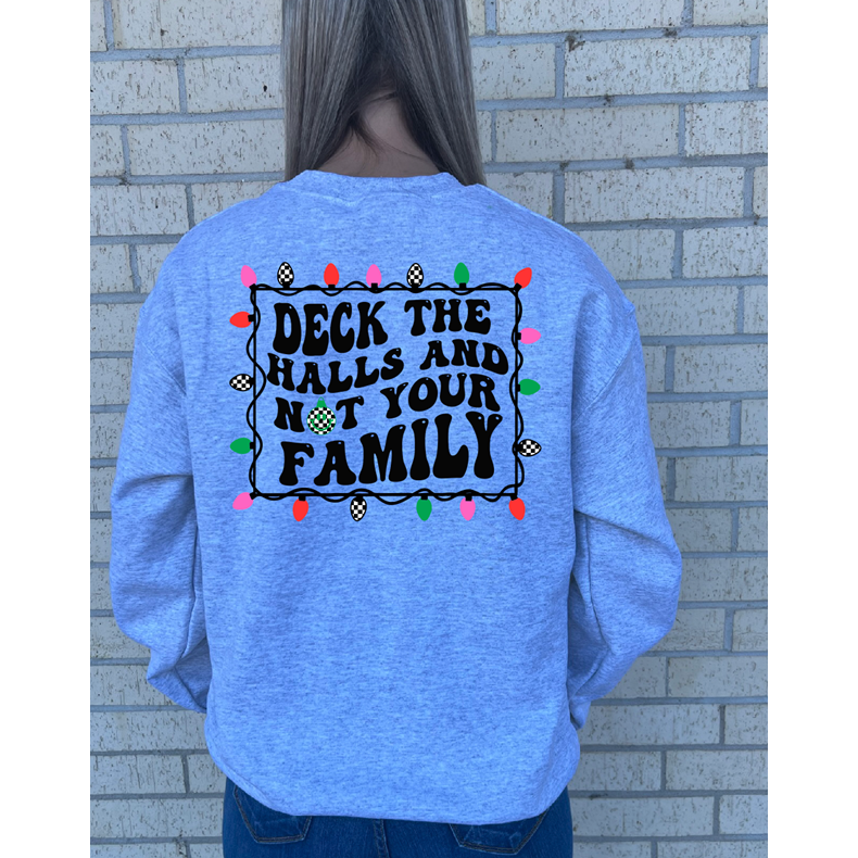 Deck the Halls family Christmas tee or sweatshirt