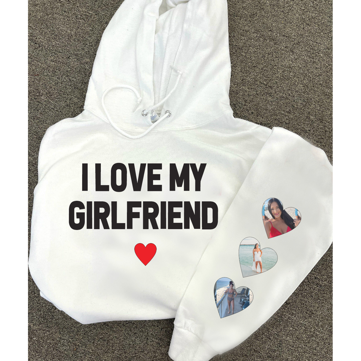 i love my HOT WIFE (girlfriend or custom) Sweatshirt, Long Sleeve with Pictures