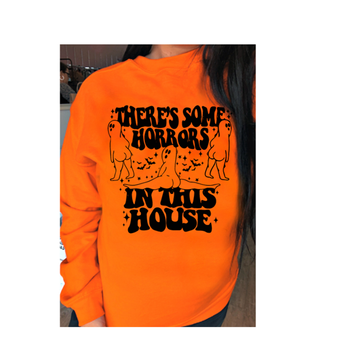 HORRORS in this house Halloween Sweatshirt or tee