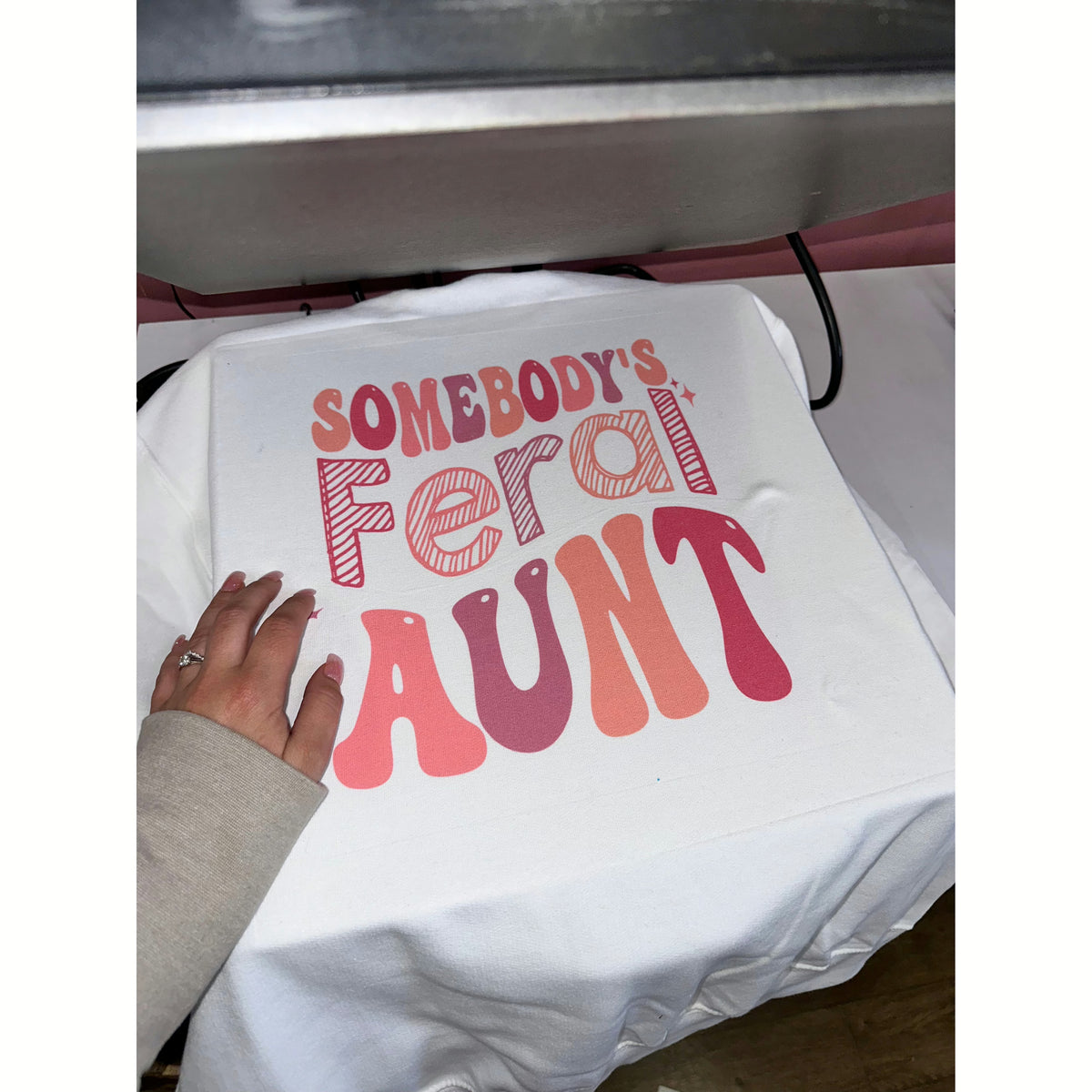 Colorful Somebody’s Feral Aunt Tee