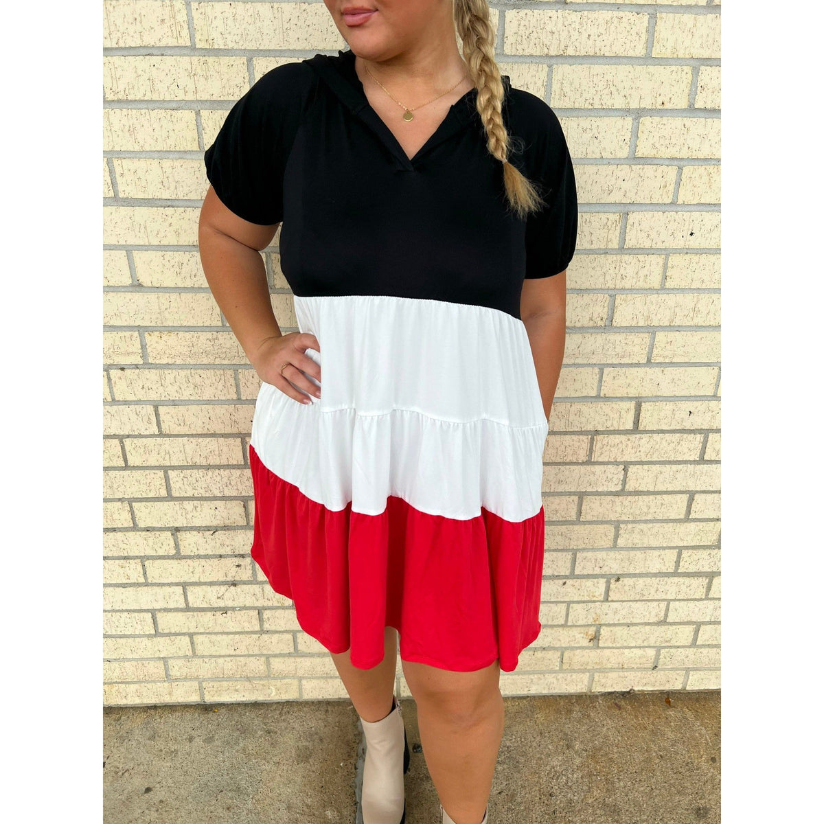 Soft Black and red Combo Dress