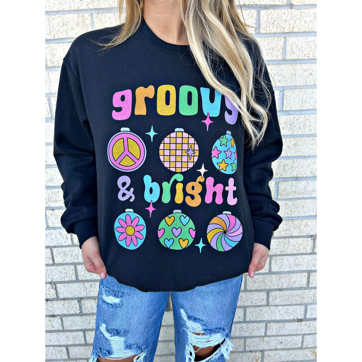 Groovy and Bright Christmas tee or sweatshirt