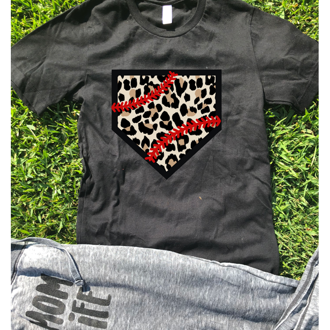 Leopard Baseball/Softball Base Tee or Sweatshirt