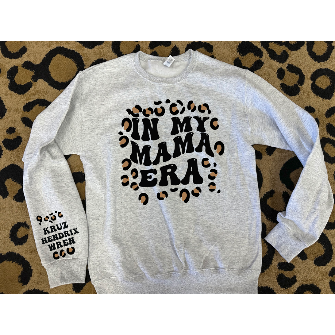Leopard Custom Name (aunt, mama, gigi, granny, ect )Sweatshirt or hoodie
